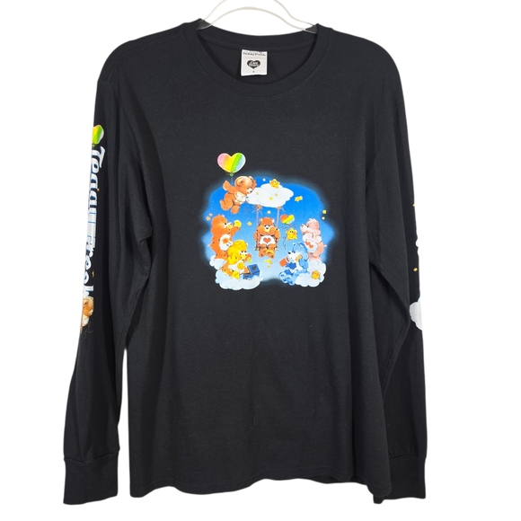 Teddy Fresh Tops - Teddy Fresh Black Long Sleeve Tee with Colorful Bear Design
